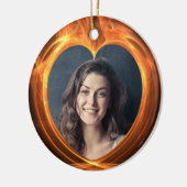 Benutzerdefiniertes Foto, das Orange-Abschluss fla Keramik Ornament (Links)