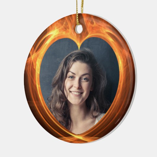 Benutzerdefiniertes Foto, das Orange-Abschluss fla Keramik Ornament (Links)