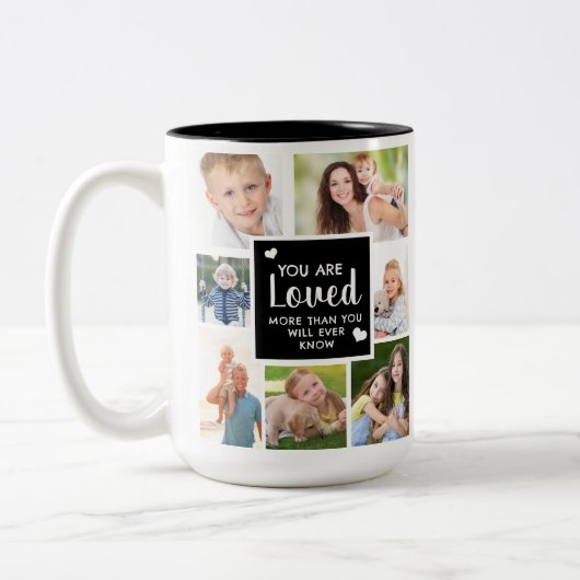 Benutzerdefiniertes Foto, das Sie lieben Zweifarbige Tasse (Links)