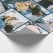 Benutzerdefiniertes Foto Denim Blue Wrapping Paper Geschenkpapier (Ecke)