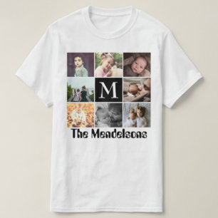 Benutzerdefiniertes Foto der Familie und Name Mono T-Shirt