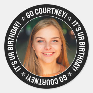 Benutzerdefiniertes Foto der Geburtstagspartei Per Runder Aufkleber