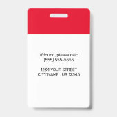 Benutzerdefiniertes Foto des Mitarbeiters, Bar, Lo Ausweis (Rückseite)