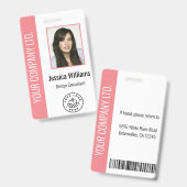 Benutzerdefiniertes Foto des Mitarbeiters, Bar, Lo Ausweis (Front & Back)