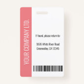 Benutzerdefiniertes Foto des Mitarbeiters, Bar, Lo Ausweis (Rückseite)