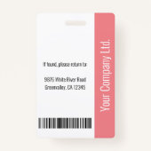 Benutzerdefiniertes Foto des Mitarbeiters, Bar, Lo Ausweis (Rückseite)