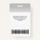 Benutzerdefiniertes Foto des Mitarbeiters Gradient Ausweis (Rückseite)