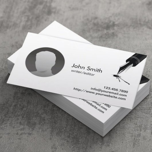 Benutzerdefiniertes Foto des Writers Visitenkarte