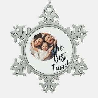 Benutzerdefiniertes Foto Die beste Familie  Schneeflocken Zinn-Ornament