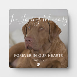 Benutzerdefiniertes Foto Dog Memorial Keepake Plaq Fotoplatte