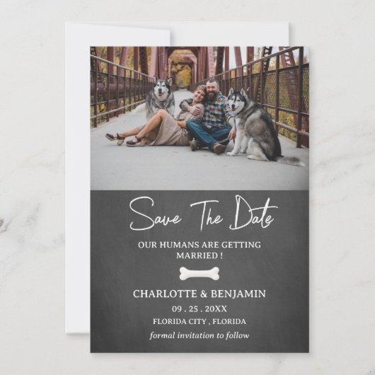 Benutzerdefiniertes Foto Dog Theme Modern Save The Date (Vorderseite)