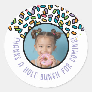 Benutzerdefiniertes Foto Donut Sprinkles dank eine Runder Aufkleber