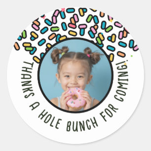 Benutzerdefiniertes Foto Donut Sprinkles dank eine Runder Aufkleber