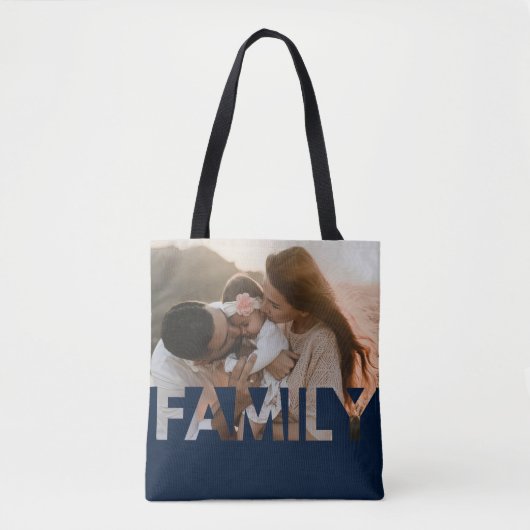 Benutzerdefiniertes Foto Dunkelblau Tasche (Vorderseite)