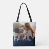 Benutzerdefiniertes Foto Dunkelblau Tasche (Rückseite)