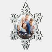 Benutzerdefiniertes Foto Eigene erstellen Schneeflocken Zinn-Ornament (Rechts)