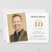 Benutzerdefiniertes Foto Einfach 40. Geburtstag Einladung (Vorderseite)