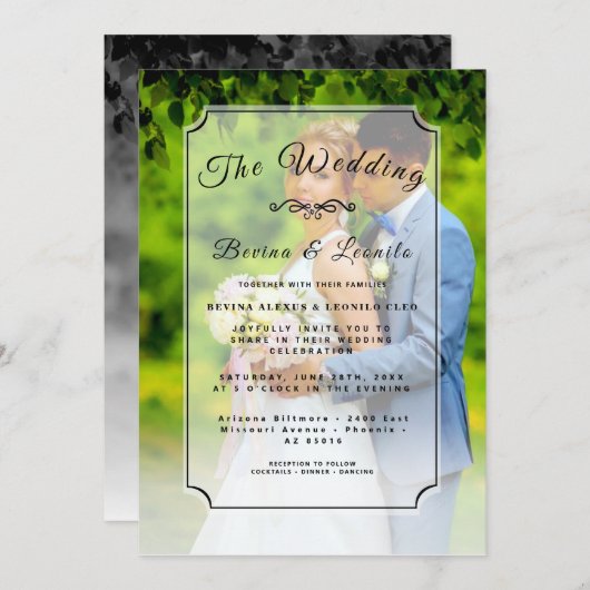 Benutzerdefiniertes Foto Einfach Elegant mit Singl Einladung (Vorne/Hinten)