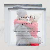 Benutzerdefiniertes Foto Einfache Elegante Script Einladung (Vorne/Hinten)