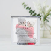 Benutzerdefiniertes Foto Einfache Elegante Script Einladung (Stehend Vorderseite)