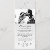 Benutzerdefiniertes Foto Einfache Elegante Skripte Menükarte (Rückseite)