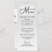 Benutzerdefiniertes Foto Einfache Elegante Skripte Menükarte (Vorne/Hinten)