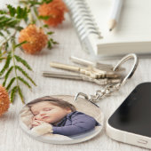 Benutzerdefiniertes Foto einfacher minimalistische Schlüsselanhänger (Vorderseite rechts)