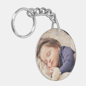 Benutzerdefiniertes Foto einfacher minimalistische Schlüsselanhänger (Vorderseite links)