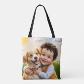 Benutzerdefiniertes Foto Einfacher personalisierte Tasche (Rückseite)