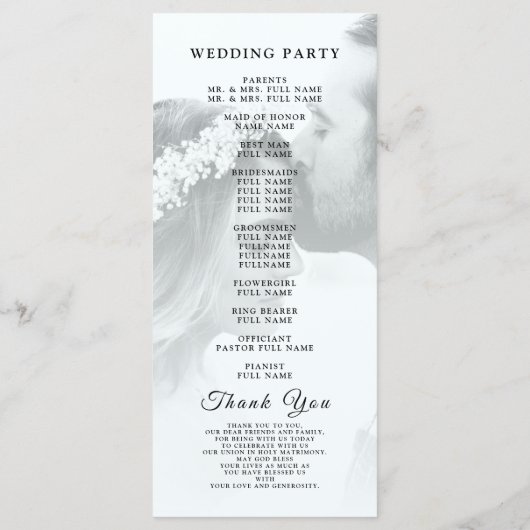 Benutzerdefiniertes Foto Einfaches Elegantes Skrip Programm (Rückseite)