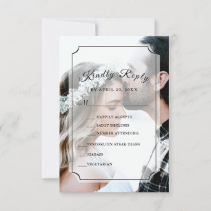 Benutzerdefiniertes Foto Einfaches elegantes Skrip RSVP Karte