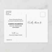 Benutzerdefiniertes Foto Einführung von Science Gr Ankündigungspostkarte (Rückseite)