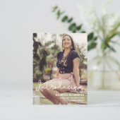 Benutzerdefiniertes Foto Einführung von Science Gr Ankündigungspostkarte (Stehend Vorderseite)