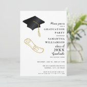 Benutzerdefiniertes Foto Elegante Moderner Abschlu Einladung (Stehend Vorderseite)