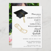 Benutzerdefiniertes Foto Elegante Moderner Abschlu Einladung (Vorne/Hinten)