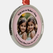 Benutzerdefiniertes Foto Eleganter Hübscher Mutter Ornament Aus Metall (Rechts)