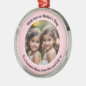 Benutzerdefiniertes Foto Eleganter Hübscher Mutter Ornament Aus Metall (Links)