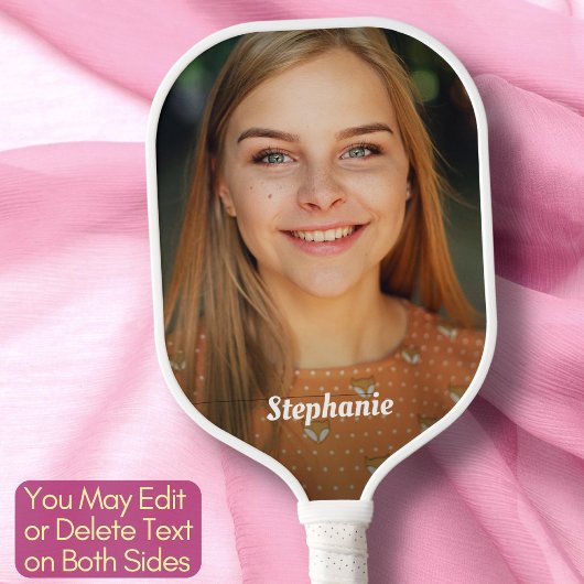 Benutzerdefiniertes Foto Eleganter Script-Individu Pickleball Schläger