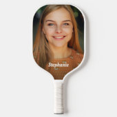 Benutzerdefiniertes Foto Eleganter Script-Individu Pickleball Schläger (Vorderseite)
