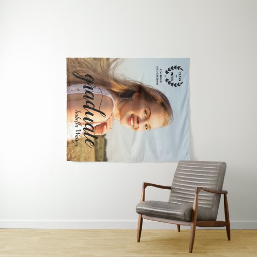 Benutzerdefiniertes Foto Elegantes Skript Grad Par Wandteppich (Beispiel (Horizontal))