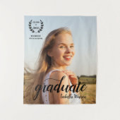 Benutzerdefiniertes Foto Elegantes Skript Grad Par Wandteppich (Vorderseite)