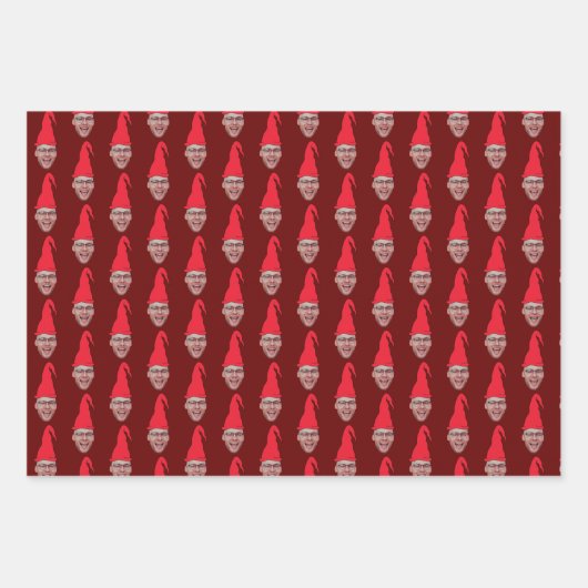 Benutzerdefiniertes Foto Elf-Gesicht Wiederholungs Geschenkpapier Set (Vorderseite 2)