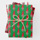 Benutzerdefiniertes Foto Elf-Gesicht Wiederholungs Geschenkpapier Set (Beispiel)