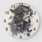 Benutzerdefiniertes Foto Erinnerungen Einfaches Mo Große Wanduhr (Vorderseite)