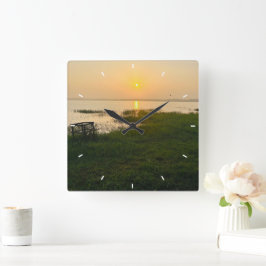 Benutzerdefiniertes Foto Erinnerungen Einfaches Mo Quadratische Wanduhr