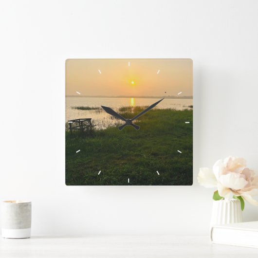 Benutzerdefiniertes Foto Erinnerungen Einfaches Mo Quadratische Wanduhr (Zuhause)