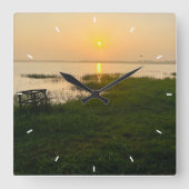 Benutzerdefiniertes Foto Erinnerungen Einfaches Mo Quadratische Wanduhr (Vorderseite)