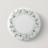 Benutzerdefiniertes Foto Eukalyptus Wedding Save t Button (Vorderseite)