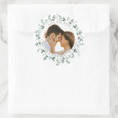 Benutzerdefiniertes Foto Eukalyptus Wedding Save t Runder Aufkleber (Tasche)