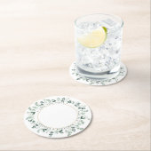 Benutzerdefiniertes Foto Eukalyptus Wedding Save t Runder Pappuntersetzer (Vor Ort)